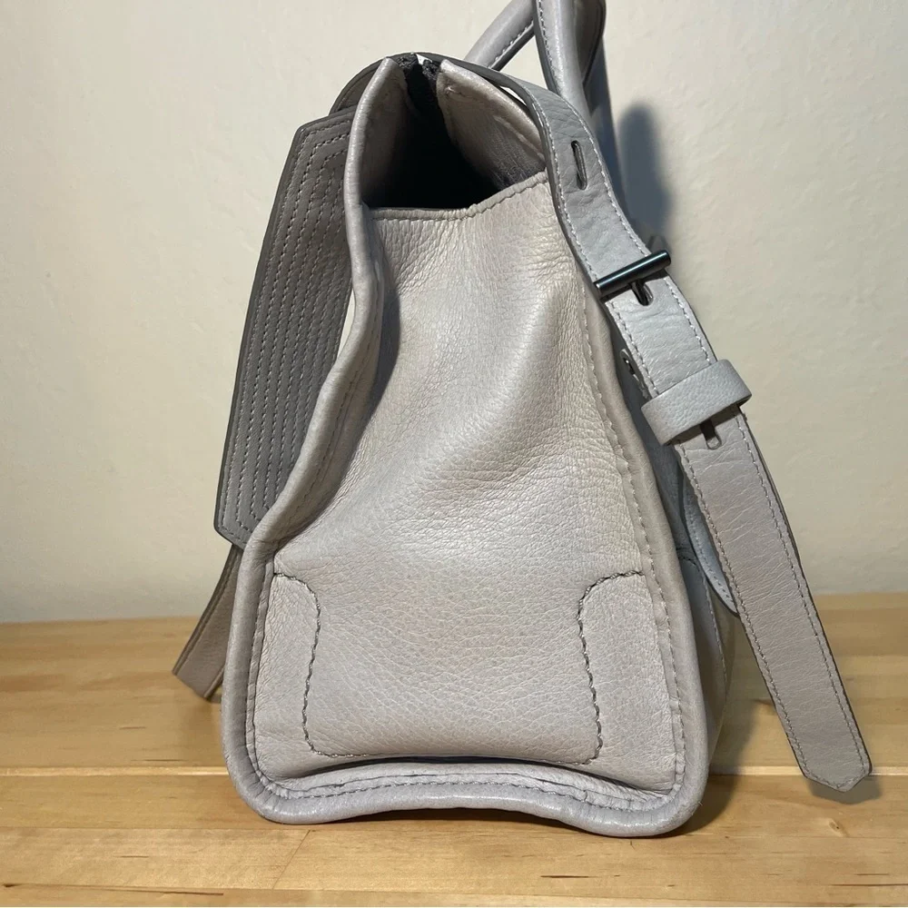 Reed Krakoff Gray Napa Pebbled Leather Satchel | Luxury Crossbody Bag